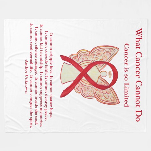 Blütenkrebs Rotes Bewusstsein Ribbon Angel Blanket Fleecedecke (Vorderseite (Horizontal))