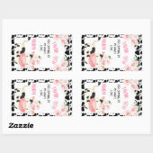 Blütenkuh mit Kuh Print Birthday Gefälligkeitsaufk Rechteckiger Aufkleber (Blatt)