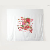 Blütenkuh, Niedliche Kuhkonstruktion Wandteppich (Vorderseite (Horizontal))