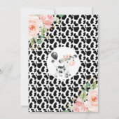 Blütenkuh und Kuh Print 1. Geburtstag Einladung (Rückseite)