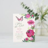 Blütenkunst Hochzeit Save The Date (Stehend Vorderseite)