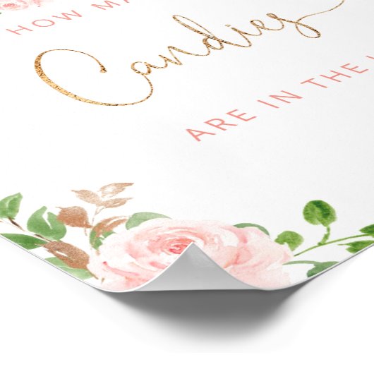 Blütenkürbis erraten, wie viele Bonbons Poster (Ecke)