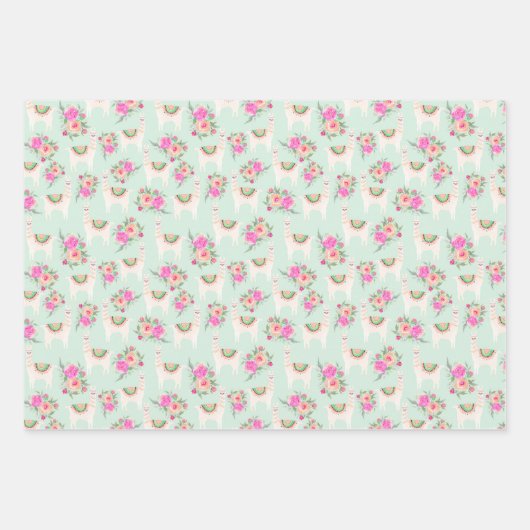 Blütenlamm Geschenkpapier Set (Vorderseite 3)