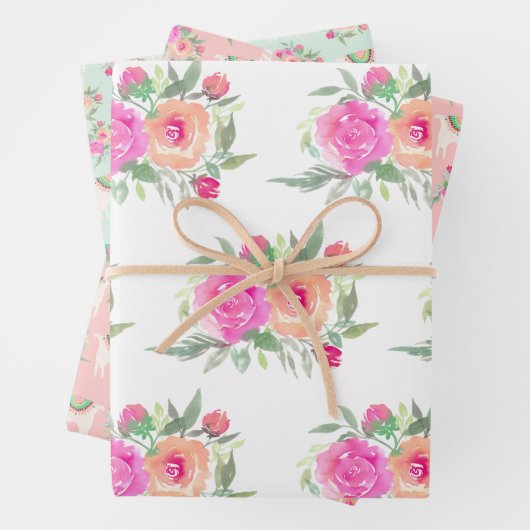 Blütenlamm Geschenkpapier Set (Beispiel)