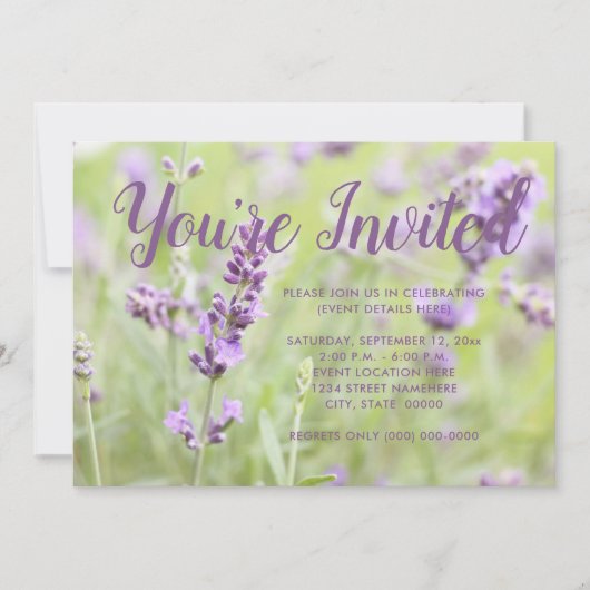 Blütenlävender Einladung (Vorderseite)