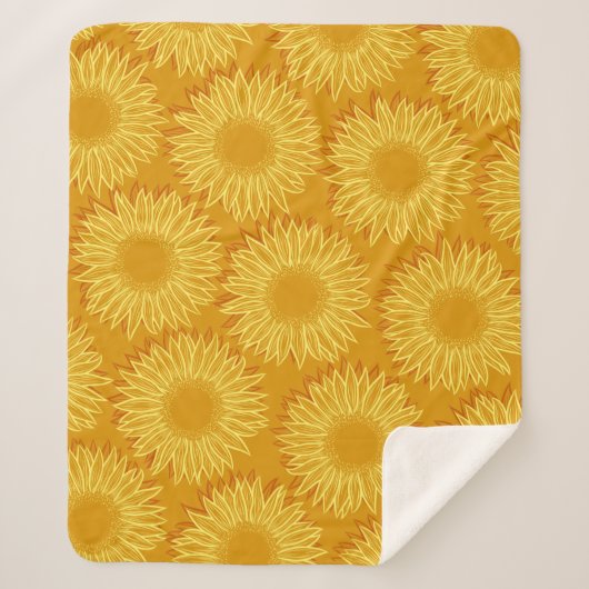 Blütenleuchte Rustikale Sonnenblumenleuchte Handge Sherpadecke (Vorderseite)