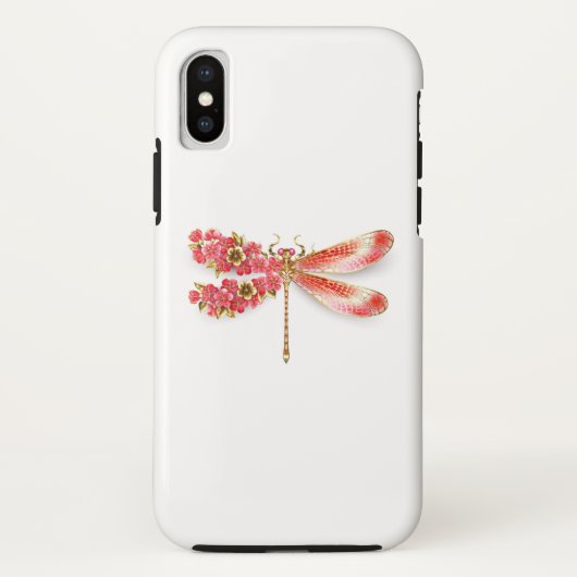 Blütenlibelle mit Schmuck Sakura Case-Mate iPhone Hülle (Rückseite)