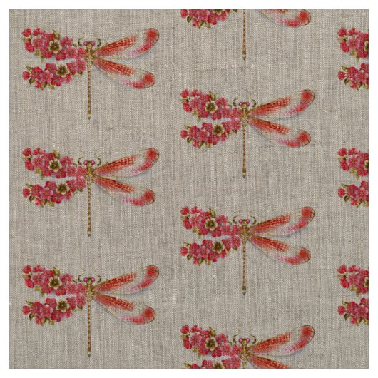 Blütenlibelle mit Schmuck Sakura Stoff (Muster)