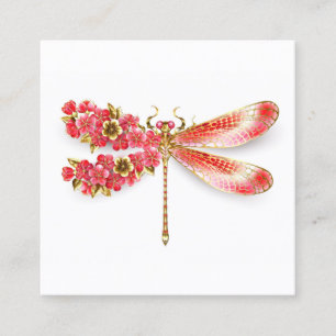 Blütenlibelle mit Schmuck sakura Telefonnummerkarte