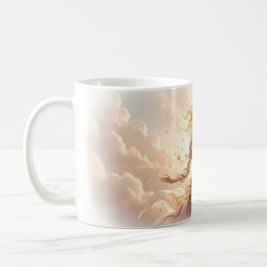 Blütenlicht-Göttin in Cloudsong-Tasse Kaffeetasse (Links)