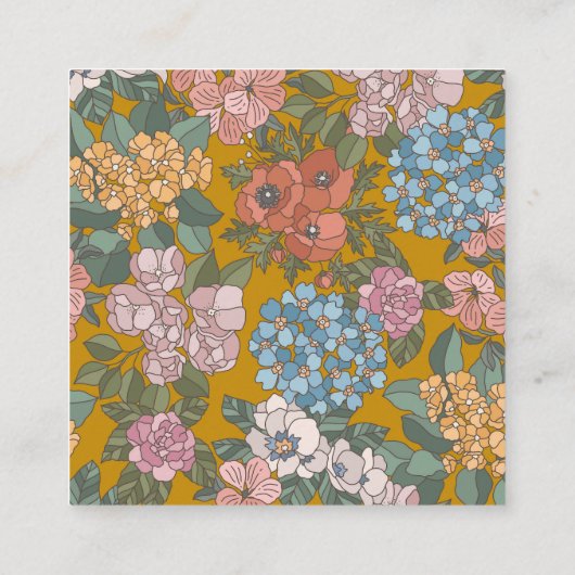Blütenlogo Feminine Quadratische Visitenkarte (Rückseite)