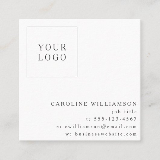 Blütenlogo Feminine Quadratische Visitenkarte (Vorderseite)
