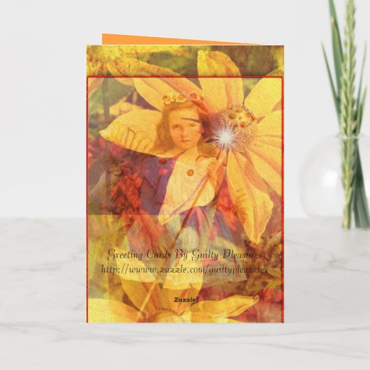 Blütenmädchen Karte (Rückseite)