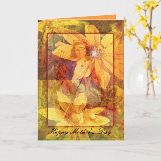 Blütenmädchen Karte (Gelbe Blume)