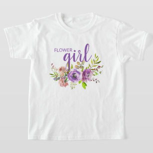 Blütenmädchen Lila Blumenzwiebelhochzeit T - Shirt