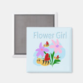 Blütenmädchen Magnet (Vorderseite/Rückseite)