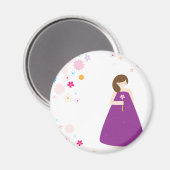 Blütenmädchen Magnet (Vorderseite/Rückseite)