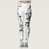 Blütenmädchen mit roten Lippen Leggings (Vorderseite)