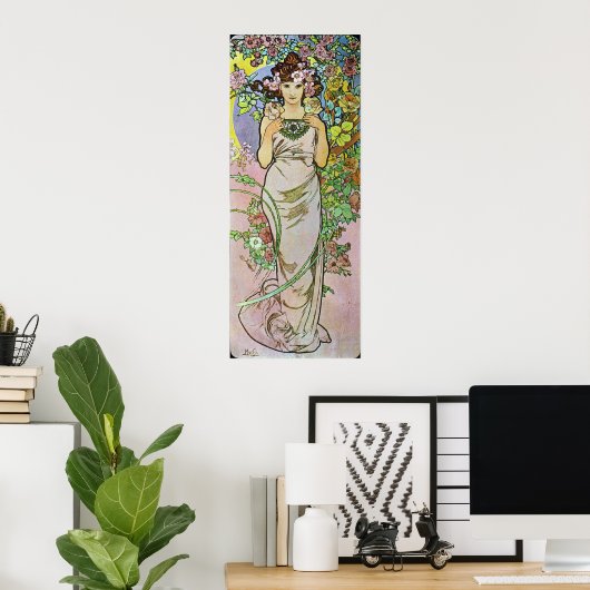 Blütenmädchen Poster (Heimbüro)