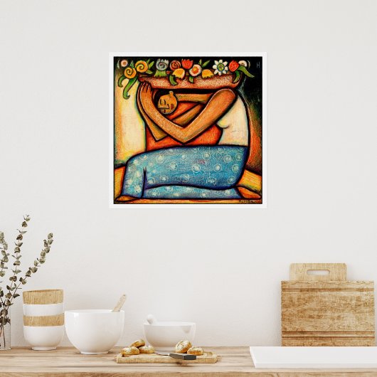 Blütenmädchen Poster (Küche)