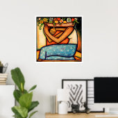 Blütenmädchen Poster (Heimbüro)