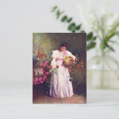 Blütenmädchen Postkarte (Stehend Vorderseite)