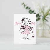 Blütenmädchen Postkarte (Stehend Vorderseite)
