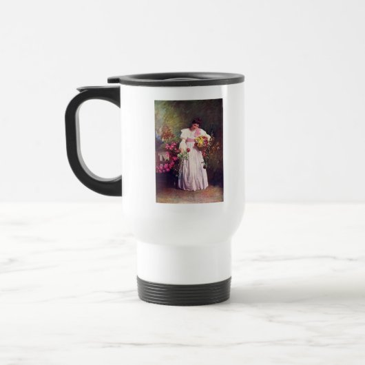 Blütenmädchen Reisebecher (Links)