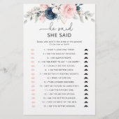 Blütenmarinade Er sagte, sie sagte Brautparty (Vorderseite)