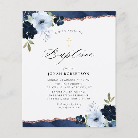 Blütenmarinebrünen rufen zur Taufe (Vorderseite)