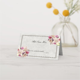 Blütenmarmor aus weißem Lilienholz, geklappt Platz Platzkarte