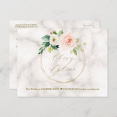 Blütenmarmor Gold Änderung der Pläne Hochzeit Postkarte (Vorne/Hinten)
