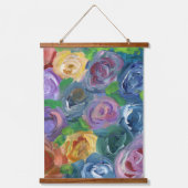 Blütenmauer Wandteppich Mit Holzrahmen (Vorderseite)