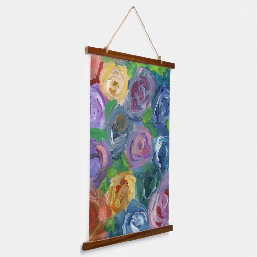 Blütenmauer Wandteppich Mit Holzrahmen (Gewinkelt)