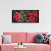 Blütenmeer der Liebe (Rote Rosen und Blüten) Leinwanddruck (Insitu (Wohnzimmer))