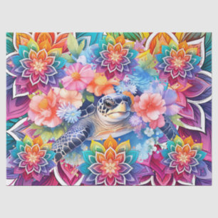 Blütenmeerschildkröten und Mandalase Seidenpapier