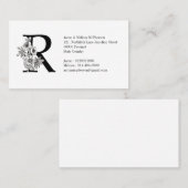 Blütenmonogramm R Sakura Kirschblüten Visitenkarte (Vorne/Hinten)