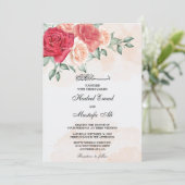Blütenmuskulatur-Hochzeit Einladung (Stehend Vorderseite)