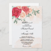 Blütenmuskulatur-Hochzeit Einladung (Vorne/Hinten)