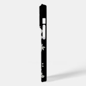 Blütenmuster aus schwarzem und silberem Staub Case-Mate iPhone Hülle (Rückseite / Links)