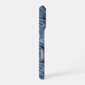 Blütenmuster, blau, Tigermuster iPhone Hülle (Rechte Seite)
