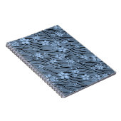 Blütenmuster, blau, Tigermuster Notizblock (Rechte Seite)