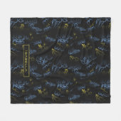 Blütenmuster Blossom, goldblauer personalisierter Fleecedecke (Vorderseite (Horizontal))