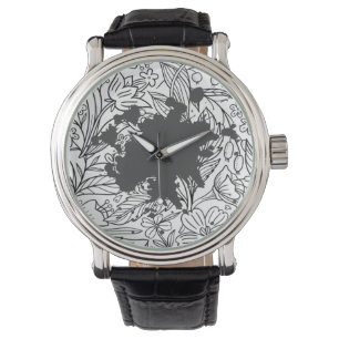 Blütenmuster "Chanel Lady style" Armbanduhr