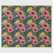 Blütenmuster der rechten Feder Geschenkpapier (Flach)