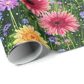 Blütenmuster der rechten Feder Geschenkpapier (Rolleneckpunkt)