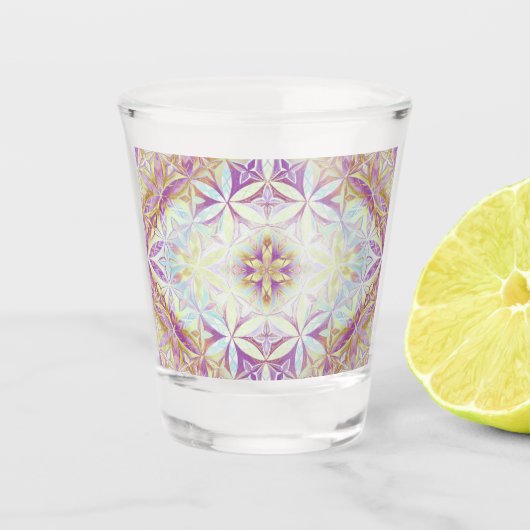 Blütenmuster des Lebens Schnapsglas (Vorderseite)