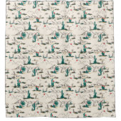 Blütenmuster Duschvorhang (Vorderseite)