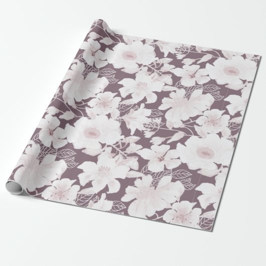 Blütenmuster Geschenkpapier (Ungerollt)