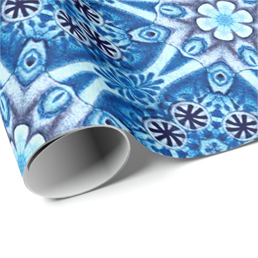 Blütenmuster Geschenkpapier (Rolleneckpunkt)